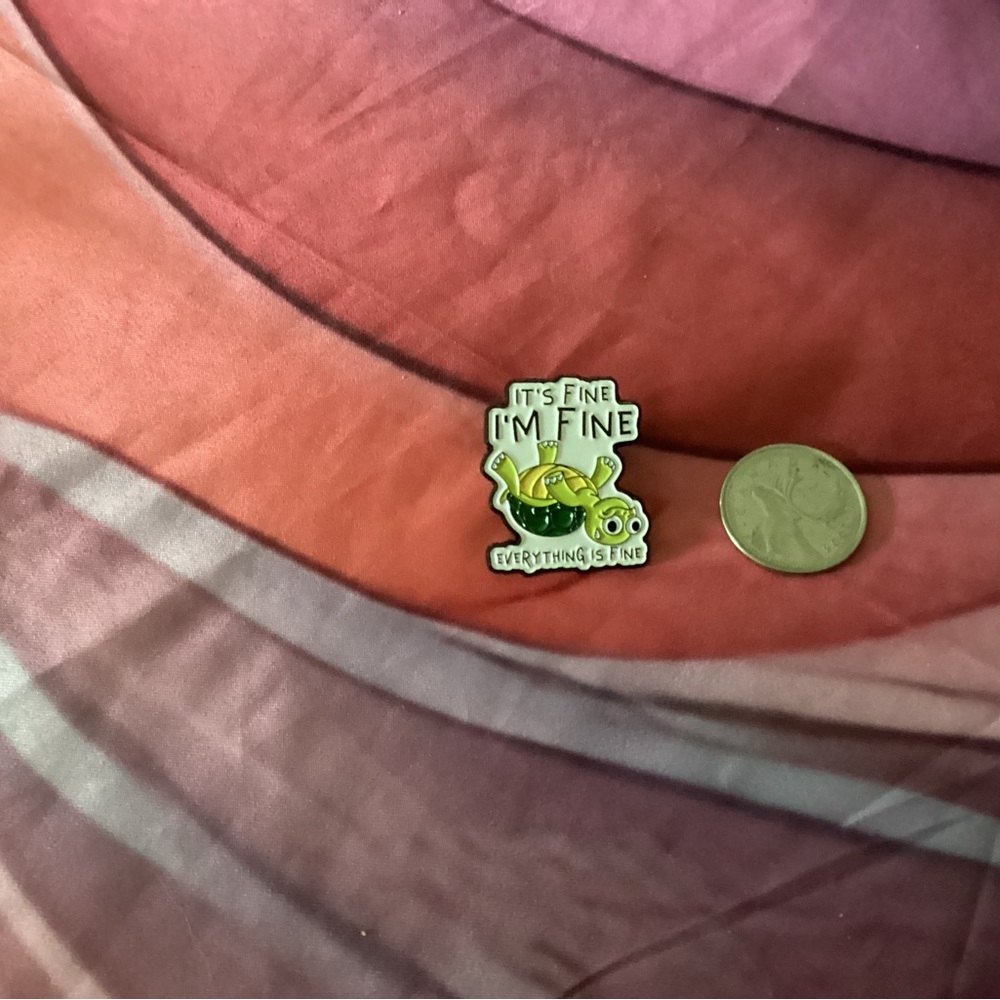 Turtle Enamel Pin - I'm Fine Design - Picture 2 of 4